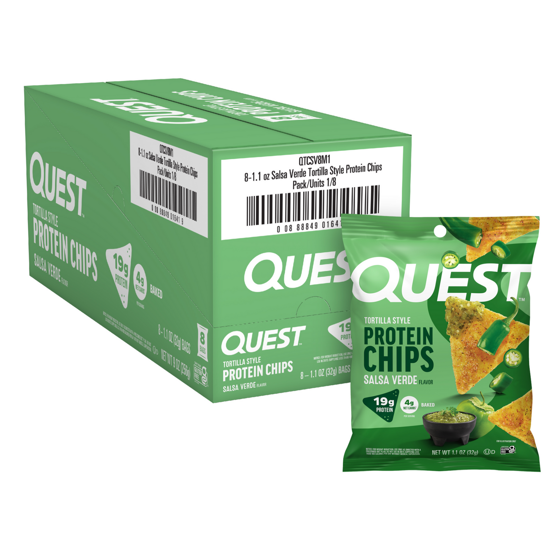 salsa-verde-tortilla-style-protein-chips-x5 110071_QN_USA_Pkg_ProteinChips_Tortilla_SV_8ctCarton_3D_Composite_Force_1.png